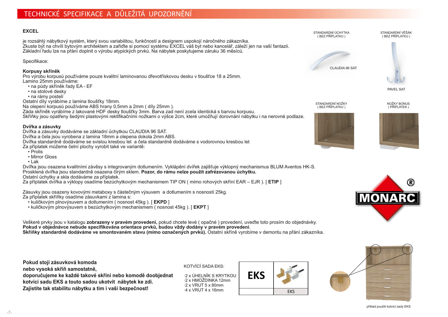 Technický list EXCEL z katalogu PDF